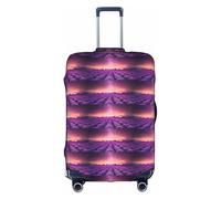 HKHLHLH Copertura elastica per valigie con stampa di campi di lavanda con cerniere laterali invisibili per proteggere i bagagli dai graffi della polvere, bianco, M