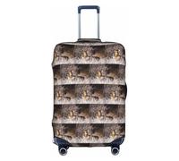 HKHLHLH Copertura elastica per valigie con stampa di cervi a coda bianca gratuita con cerniere invisibili laterali stampate protegge i bagagli dai graffi della polvere, bianco, XL