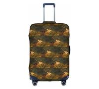 HKHLHLH Copertura elastica per valigie con stampa di cervi animali con cerniere laterali invisibili per proteggere i bagagli dai graffi della polvere, bianco, L