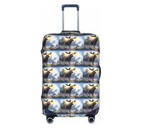 HKHLHLH Copertura elastica per valigie con stampa di cervo alce autunnale con cerniere laterali invisibili per proteggere i bagagli dai graffi della polvere, bianco, S