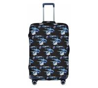 HKHLHLH Copertura elastica per valigie con stampa di delfini, con cerniere laterali invisibili, protegge i bagagli da polvere e graffi, bianco, S