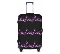 HKHLHLH Copertura elastica per valigie con stampa di farfalle viola con cerniere laterali invisibili per proteggere i bagagli dai graffi della polvere, bianco, XL