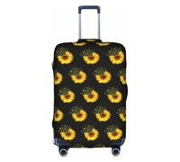 HKHLHLH Copertura elastica per valigie con stampa di girasoli con stampa laterale con cerniere invisibili che proteggono i bagagli da polvere e graffi, bianco, XL