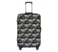 HKHLHLH Copertura elastica per valigie con stampa di rinoceronte del Sud Africa con cerniere laterali invisibili per proteggere i bagagli da polvere e graffi, bianco, M