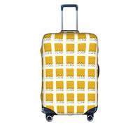 HKHLHLH Copertura elastica per valigie con stampa giallo senape e nera con cerniere laterali invisibili per proteggere i bagagli da polvere graffi, bianco, M