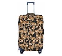 HKHLHLH Copertura elastica per valigie con stampa Golden Retrievers con cerniere laterali invisibili per proteggere i bagagli da polvere e graffi, bianco, L