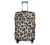 HKHLHLH Copertura elastica per valigie con stampa leopardata con cerniere laterali invisibili per proteggere i bagagli dai graffi della polvere, bianco, XL