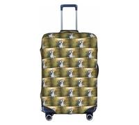 HKHLHLH Custodia elastica per valigie con stampa di cani husky con cerniere laterali invisibili per proteggere i bagagli da polvere e graffi, bianco, S