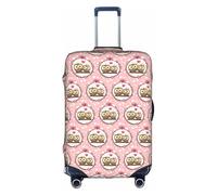 HKHLHLH Custodia elastica per valigie con stampa di simpatici gufi con cerniere laterali invisibili per proteggere i bagagli dai graffi della polvere, bianco, M