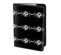 HKHLHLH Custodia per passaporto con stampa I Love Soccer da 14,9 cm, con organizer per documenti e carte di credito per viaggi, Nero , Taglia unica