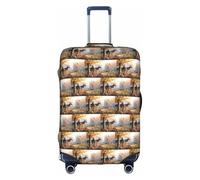 HKHLHLH Deer Wildlife Art Stampa Elastica Valigia Cover con Stampa Laterale Cerniere Invisibili Protegge il Bagaglio da Polvere Graffi, bianco, L