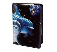 HKHLHLH Delfino nero stampa 5.5 pollici passaporto titolare caso con documento carta di credito organizzatore per viaggio, Nero , Taglia unica