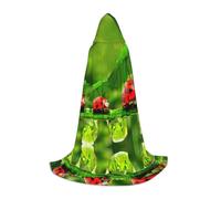 HKHLHLH Divertente coccinella con ombrelli da strega, vampiro, mago, mantello con cappuccio, per adolescenti, ballo in maschera, Halloween, feste e cosplay