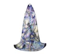 HKHLHLH Dragonfly On Lotus Flower Witch Vampire Wizard Costume Capo con cappuccio per adolescenti ballo in maschera Halloween Party Cosplay