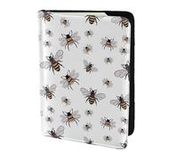HKHLHLH Funny Bees Stampa 5.5 Pollice Passaporto Titolare Caso con Documento Carta di Credito Organizzatore per Viaggio, Nero , Taglia unica