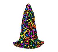 HKHLHLH Gay Pride Rainbow Witch Vampire Wizard Costume Mantello con Cappuccio per Adolescenti Masquerade Ball Halloween Party Cosplay