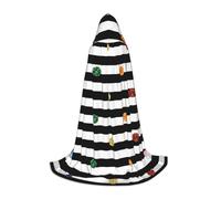 HKHLHLH Glitter arcobaleno Polka Dot Stripe bianco e nero strega strega vampiro mago costume mantello con cappuccio per adolescenti ballo in maschera Halloween festa cosplay