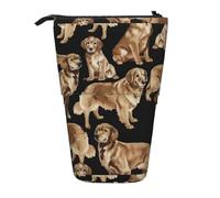 HKHLHLH Golden Retrievers - Astuccio telescopico con supporto per penne e cosmetici, per ragazze, ragazzi e studenti, Nero , Taglia unica, Organizer per borse