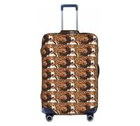 HKHLHLH Graziosa copertura elastica per valigie con stampa di Beagle con cerniere laterali invisibili per proteggere i bagagli dai graffi della polvere, bianco, L