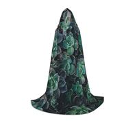 HKHLHLH Green Succulent Witch Vampire Wizard Costume con cappuccio Mantello per adolescenti Masquerade Ball Halloween Party Cosplay