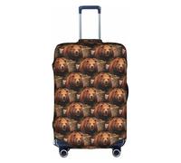 HKHLHLH Grizzly Bear - Copertura elastica per valigia, con cerniere laterali invisibili, protegge i bagagli da polvere e graffi, bianco, M