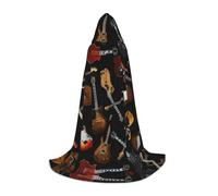 HKHLHLH Guitars Witch Vampire Wizard Costume Capo con cappuccio per adolescenti ballo in maschera Halloween Party Cosplay