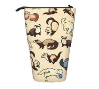 HKHLHLH Hairy Ferret - Astuccio portapenne telescopico con supporto verticale, per cosmetici, per ragazze, ragazzi e studenti, Nero , Taglia unica, Organizer per borse
