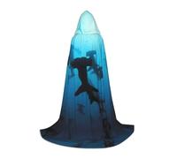 HKHLHLH Hammerhead Sharks Witch Vampire Wizard Costume Capo con cappuccio per adolescenti ballo in maschera Halloween Party Cosplay