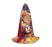 HKHLHLH Highland Cow Witch Vampire Wizard Costume Capo con cappuccio per adolescenti ballo in maschera Halloween Party Cosplay