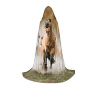 HKHLHLH Horses Witch Vampire Wizard Costume Capo con cappuccio per adolescenti ballo in maschera Halloween Party Cosplay