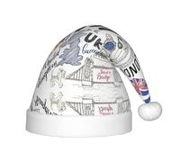 HKHLHLH I Love London Singing Santa Hat, cappello di Natale per spettacoli teatrali ed eventi scolastici, cappello di compleanno cappello di Natale