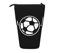 HKHLHLH I Love Soccer - Astuccio portapenne telescopico con supporto verticale, per cosmetici, per ragazze, ragazzi e studenti, Nero , Taglia unica, Organizer per borse