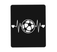 HKHLHLH I Love Soccer Tappetino per mouse con bordo cucito, tappetino per mouse per computer con base in gomma antiscivolo, tappetini per mouse per laptop