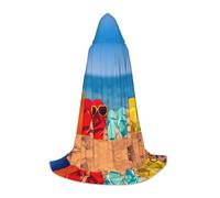 HKHLHLH Infradito su una spiaggia sabbiosa strega vampiro mago costume mantello con cappuccio per adolescenti ballo in maschera Halloween festa cosplay