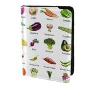 HKHLHLH Introduzione di varie verdure che stampano la cassa del supporto del passaporto da 5,5 pollici con l'organizzatore della carta di credito del documento per il viaggio, Nero , Taglia unica