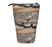 HKHLHLH Jet Fighter - Astuccio portapenne telescopico con supporto verticale, per cosmetici, per ragazze, ragazzi e studenti, Nero , Taglia unica, Organizer per borse