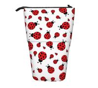 HKHLHLH Ladybug - Astuccio telescopico per cosmetici, con supporto, per ragazze, ragazzi, studenti, Nero , Taglia unica, Organizer per borse