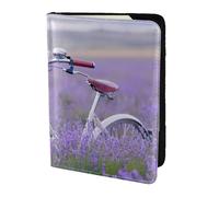 HKHLHLH Lavanda Campo Retro Bike Agricoltura Stampa 5.5 Pollice Porta Passaporto Custodia con Documenti Organizzatore Carta di Credito per Viaggio, Nero , Taglia unica