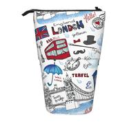 HKHLHLH London - Astuccio portapenne telescopico con supporto verticale, per cosmetici, per ragazze, ragazzi e studenti, Nero , Taglia unica, Organizer per borse