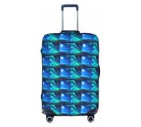 HKHLHLH Northern Lights1 - Copertura elastica per valigia, con stampa con cerniere laterali invisibili, protegge i bagagli da polvere e graffi, bianco, S