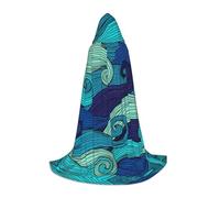 HKHLHLH Ocean Wave Witch Vampire Wizard Costume Mantello con Cappuccio per Adolescenti Masquerade Ball Halloween Party Cosplay