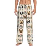 HKHLHLH Pantaloni del pigiama da uomo con bulldog francese, pantaloni lunghi da uomo, morbidi, con tasche regolabili con coulisse, Nero , M