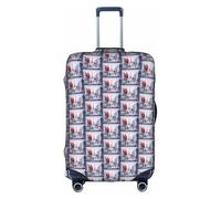 HKHLHLH Parigi City Tree Torre Eiffel stampa artistica valigia elastica copertura con stampa laterale cerniere invisibili protegge i bagagli da polvere graffi, bianco, XL