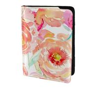 HKHLHLH Peach Peony Printing 5.5 Inch Passport Holder Case with Document Credit Card Organizer per Viaggi, Nero , Taglia unica