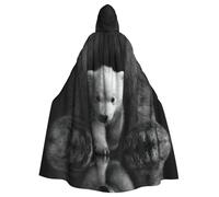HKHLHLH Polar Bear, mantello lungo unisex con cappuccio, mantello lungo per costumi di Halloween, mantello con cappuccio per travestimento in maschera