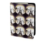 HKHLHLH Porta passaporto con stampa Torre Eiffel Love Paris da 14,9 cm, con organizer per documenti e carte di credito, per viaggi, Nero , Taglia unica