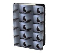 HKHLHLH Ravens - Custodia porta passaporto da 14 cm, con organizer per documenti e carte di credito, da viaggio, Nero , Taglia unica