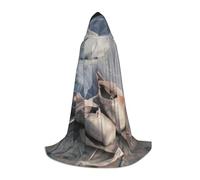 HKHLHLH Scarpa da balletto strega vampiro mago costume con cappuccio mantello per adolescenti ballo in maschera Halloween festa cosplay