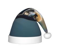 HKHLHLH Simpatico cappello di Babbo Natale che canta bulldog, cappello di Natale per spettacoli teatrali ed eventi scolastici, cappello di compleanno cappello di Natale