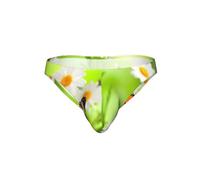 HKHLHLH Slip bikini da uomo con stampa floreale con farfalla su margherita, biancheria intima sexy a vita bassa, mutandine morbide per uomo regalo, Nero , XL